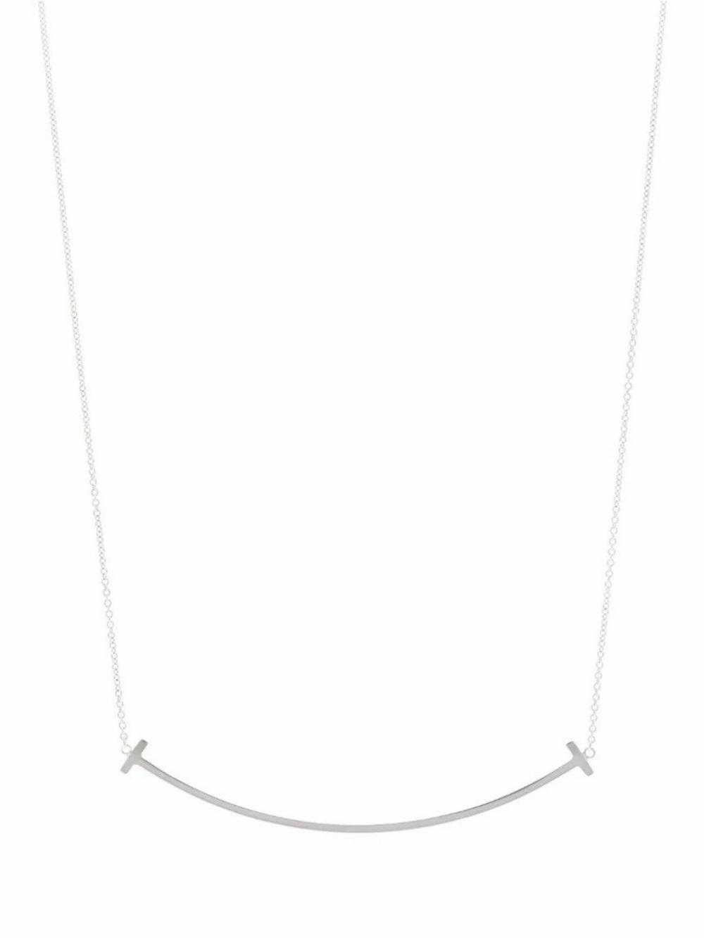 Tiffany & Co. Sterling Silver Large T Smile Pendant Necklace